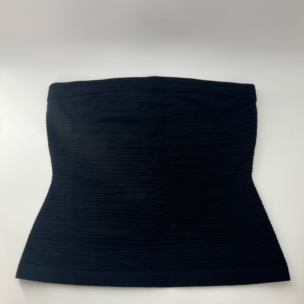 Cos Textured Knit Black Bandeau Top